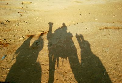 Shadow of people on sand