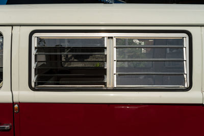 Close-up of train window