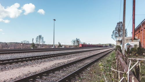 Railroad tracks against sky