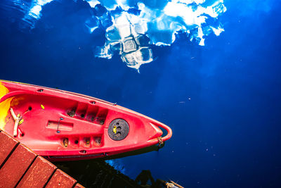 High angle view of boat in sea