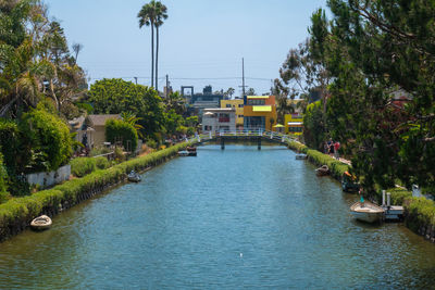 Beautiful view of venice beach canals in california.