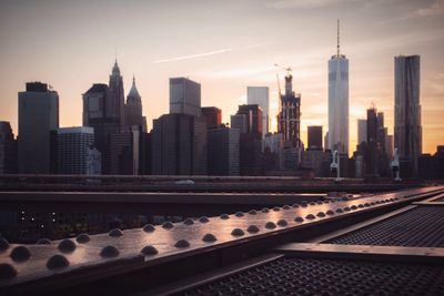 View of cityscape against sky during sunset