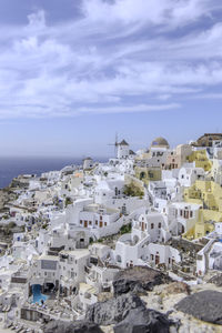 Santorini, greece, may 4, 2024. oia, view of the village with the windmills