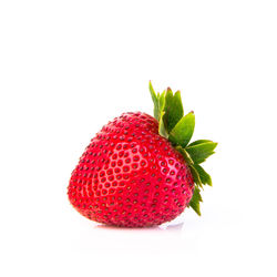 Close-up of strawberry over white background