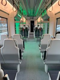 View of empty seats in train