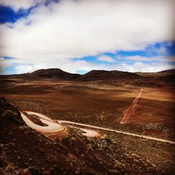 Scenic view of desert against sky