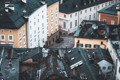 Low angle view of buildings in city