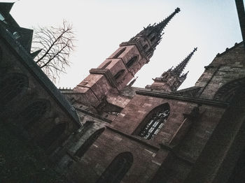 Low angle view of traditional building against clear sky