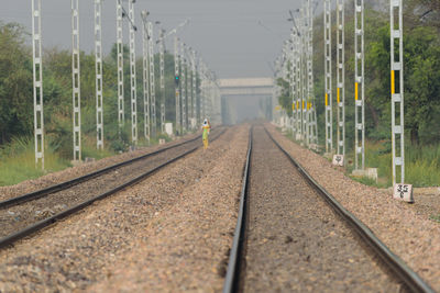 Surface level of railroad tracks