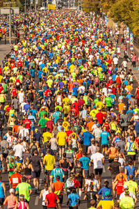 Berlin, germany - september 16, 2018, bmw berlin-marathon 2018. thousands of runners participating