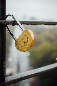 Close-up of padlock against blurred background