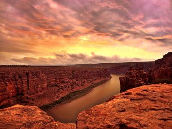 Dramatic landscape at sunset