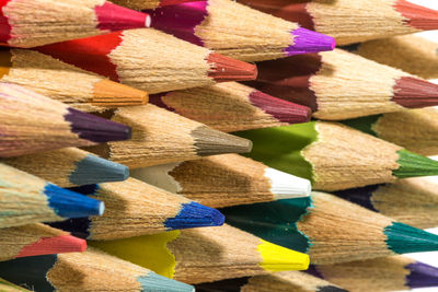 Full frame shot of colored pencils