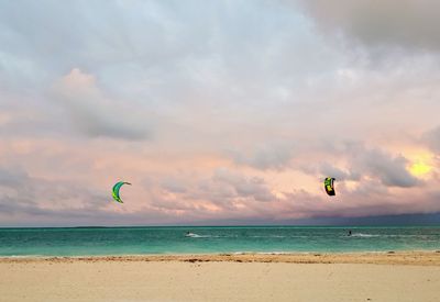 Scenic view of beach against sky