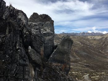 Close-up of mountain against sky