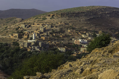 High angle view of townscape against sky