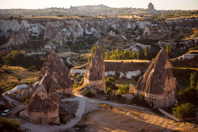 Rock formations on landscape