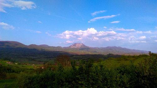 Scenic view of mountains against sky