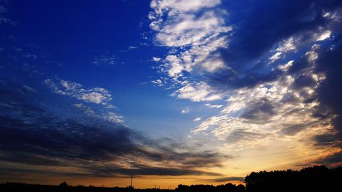 Low angle view of sky at sunset