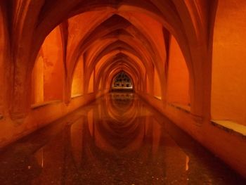 Interior of illuminated tunnel