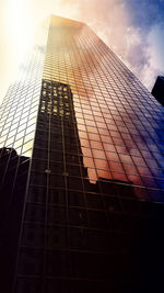 Low angle view of modern building against sky