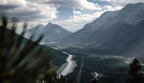 Panoramic view of mountains against sky