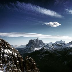 Scenic view of mountains against sky