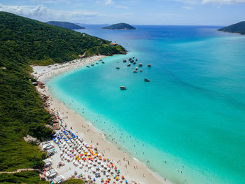 High angle view of beach against sky