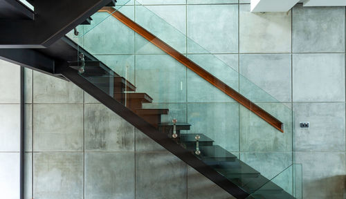 View of building staircase by wall