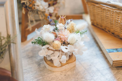 Close-up of flowers on table