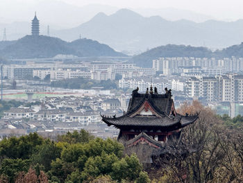 A view from feiyilou in fushan park in shaoxing, zhejiang province, china