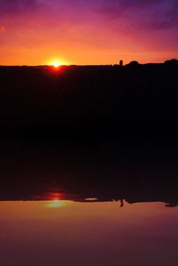 Scenic view of sunset over river