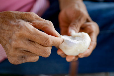 Midsection of woman preparing food