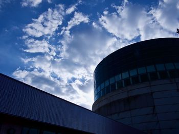 Low angle view of modern building against sky