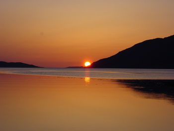 Scenic view of sea at sunset