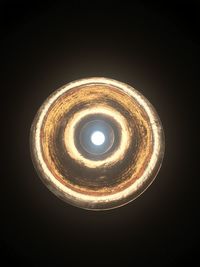 Directly below shot of illuminated pendant light