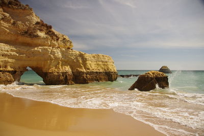 Scenic view of beach against sky