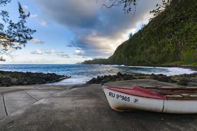 Scenic view of beach against sky