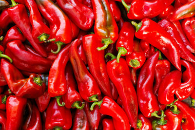 Full frame shot of red chili peppers
