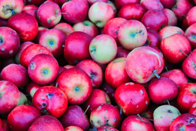 Full frame shot of apples in market