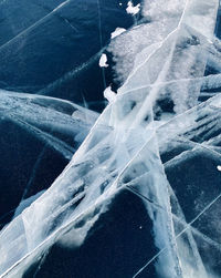 High angle view of frozen sea