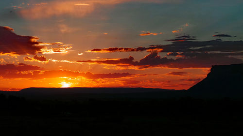 Scenic view of landscape against cloudy sky