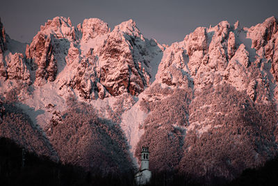 Panoramic view of snowcapped mountains