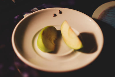 Close-up of dessert served on table