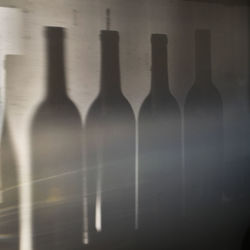 Close-up of wine bottles