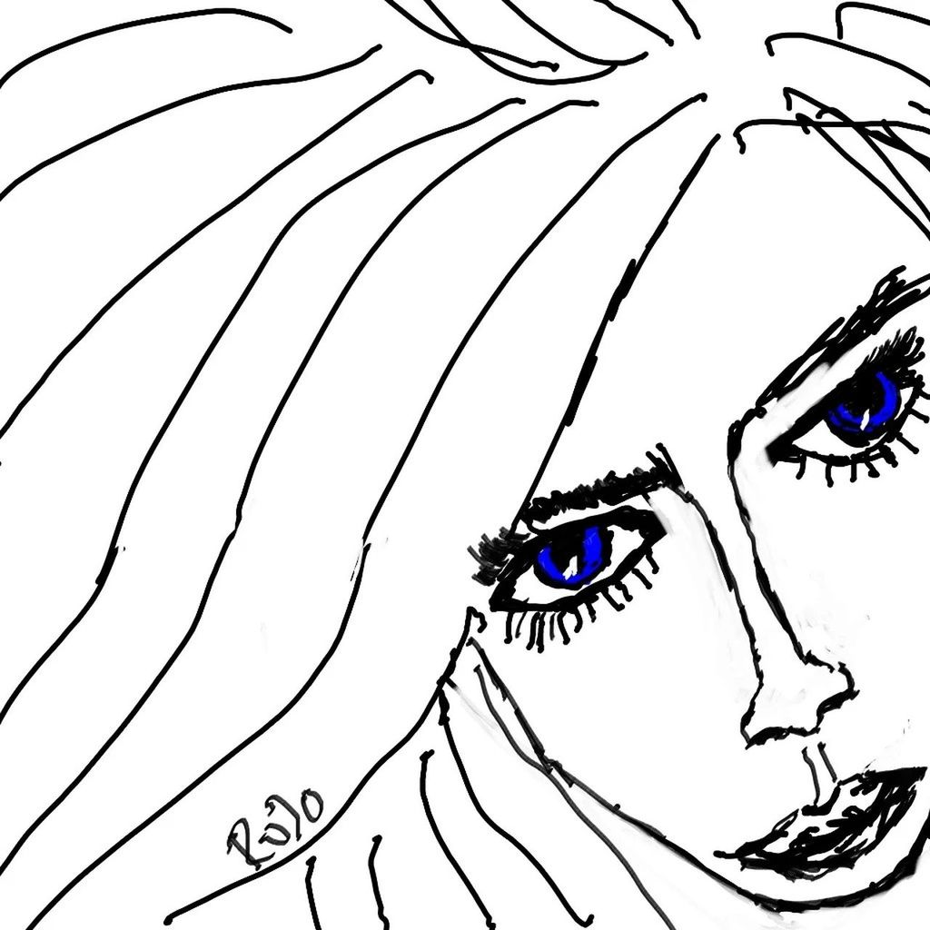 line art, black and white, sketch, human face, cartoon, drawing, one person, coloring book