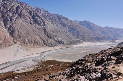 Scenic view of mountains against sky