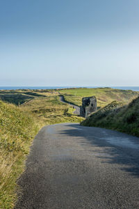 Scenic view of land against clear sky