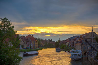 Buildings at sunset