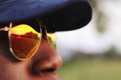 Close-up of man wearing sunglasses